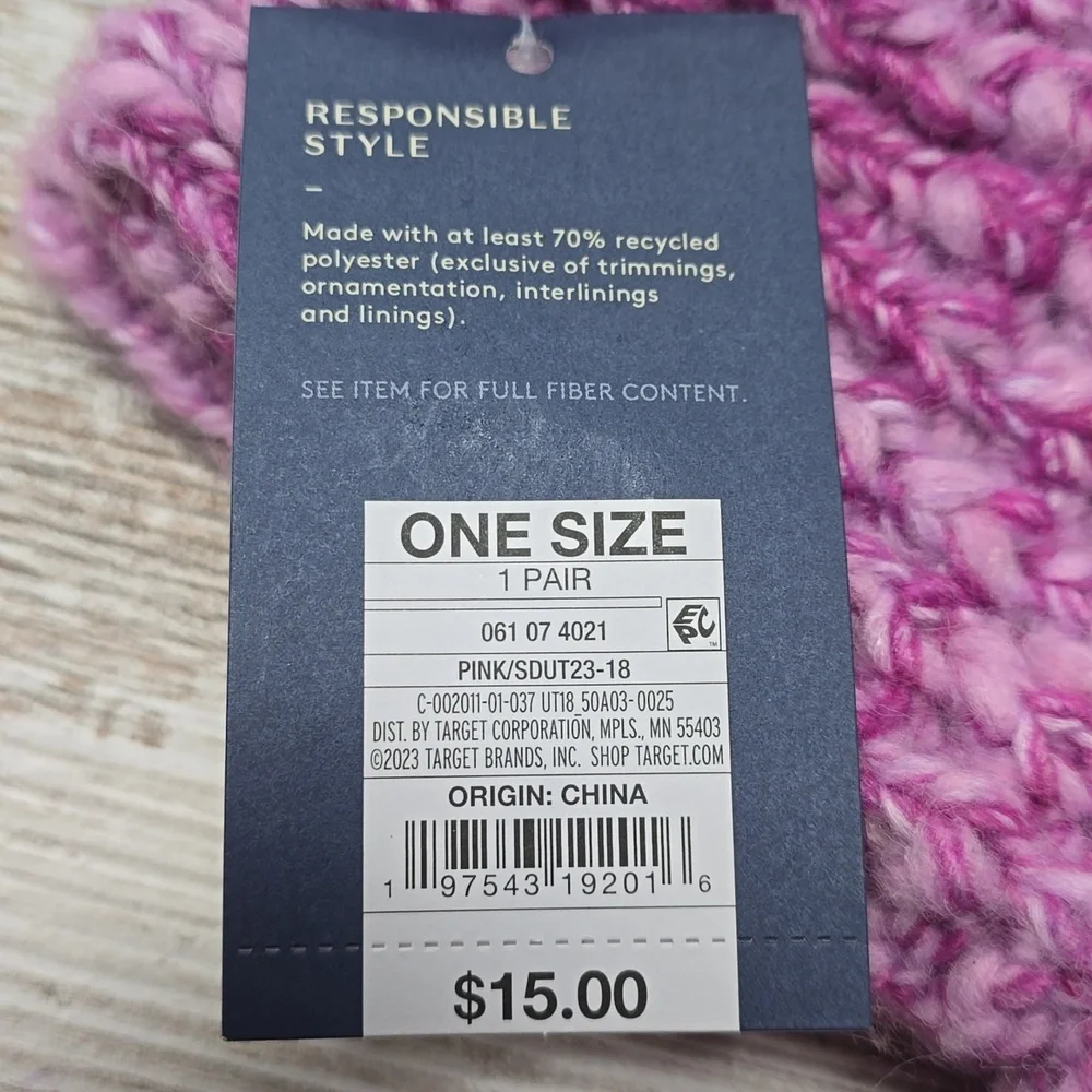 Universal Thread | Pink Ombre Mittens | OSFM